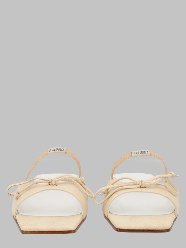 Slingback Sandals Beige Calf Leather