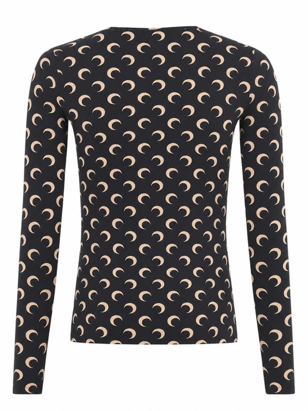 Top Moon Black Polyamide Tops