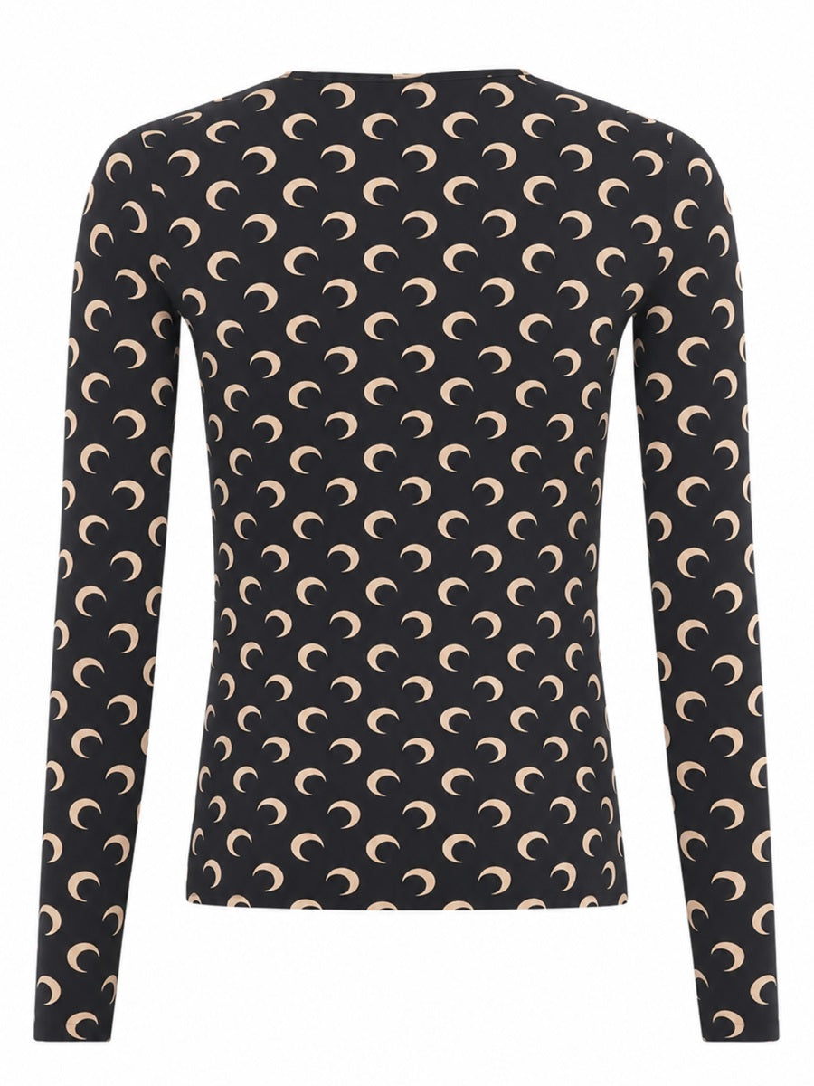 Top Moon Black Polyamide Tops