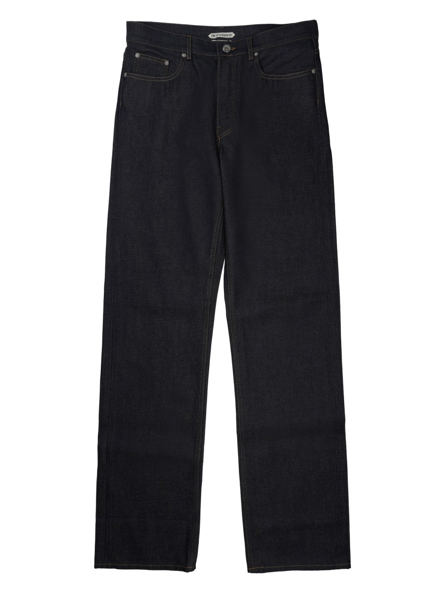 Jeans Straight Leg Blue Cotton