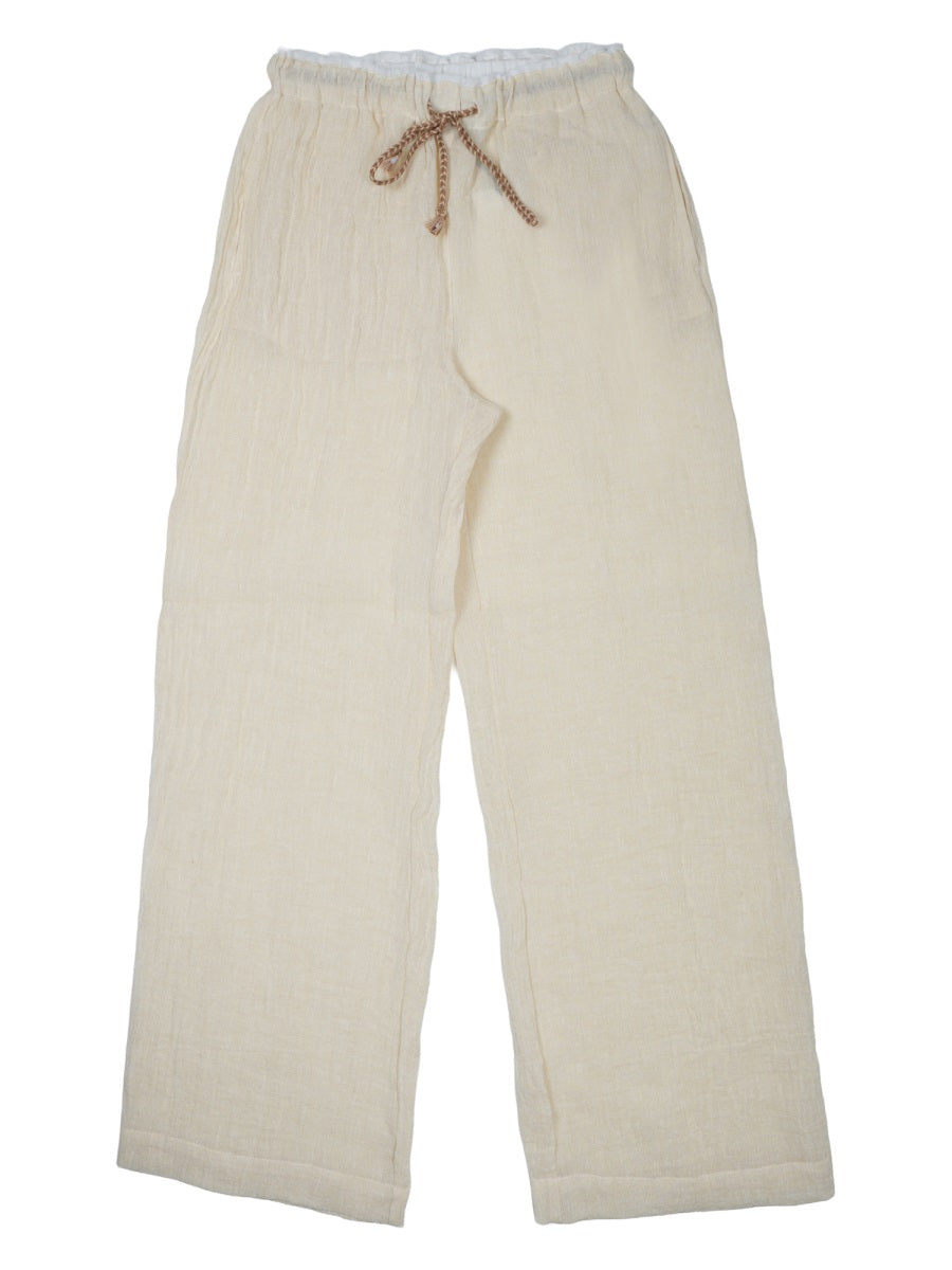 Trousers Linen Beige