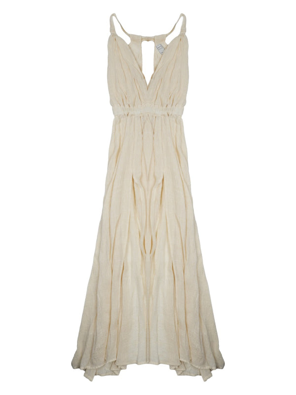 Dress Linen Blend Ivory Viscose