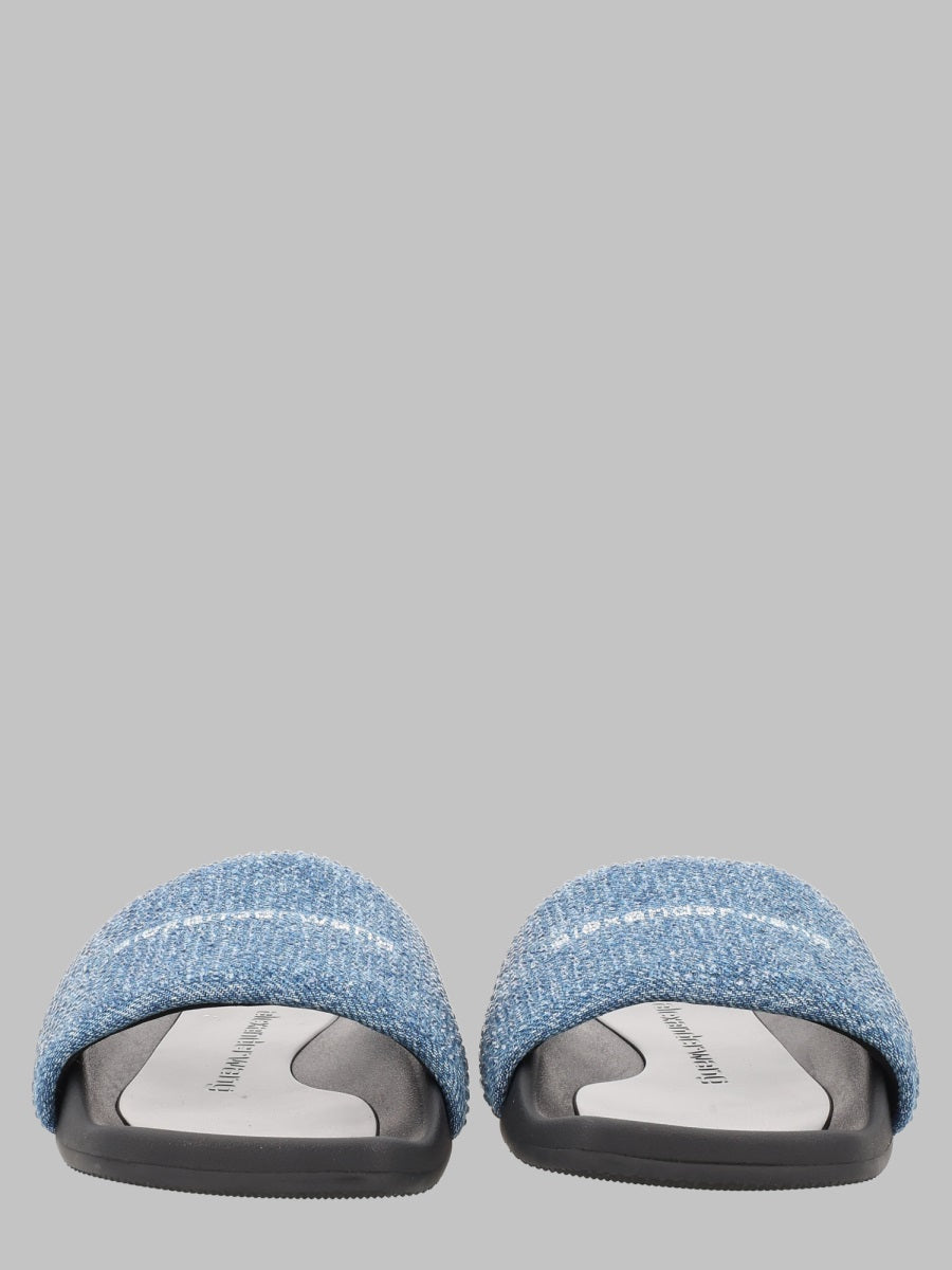 Slide Sandals Denim Blue Recycled Cotton