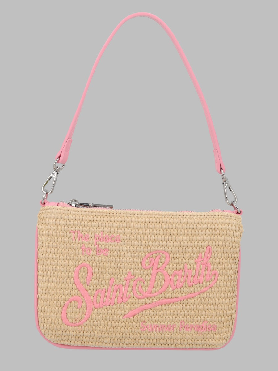 Pochette Parisienne Mini Straw-Effect Beige Polypropylene Shoulder Bags