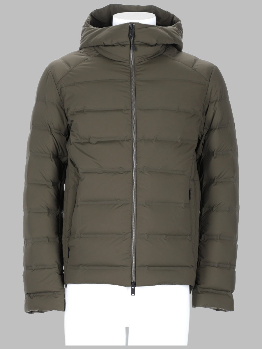 Padded Hooded Jacket Green Polyamide