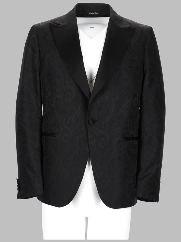 Jacket Single-Breasted Wool-Blend Black Acetate