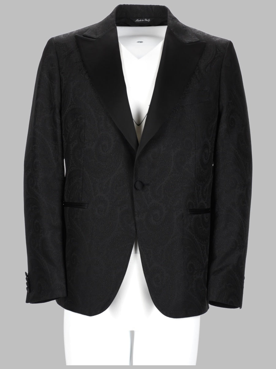 Jacket Single-Breasted Wool-Blend Black Acetate