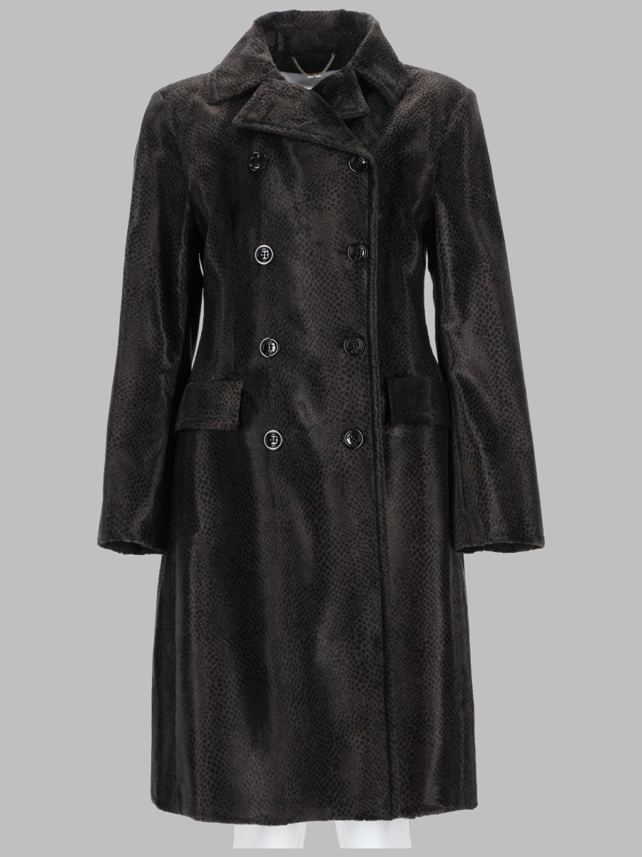 Double-Breasted Coat Brown Cotton Viscose Trench & Raincoats