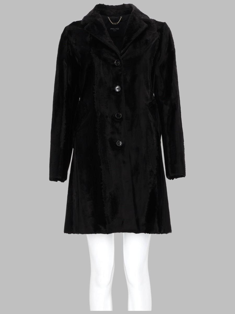 Single-Breasted Coat Black Viscose Cotton Trench & Raincoats