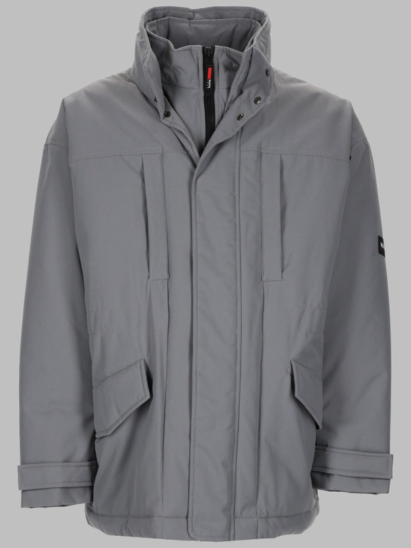 Mens Parka Grey Polyamide Polyurethane Jacket