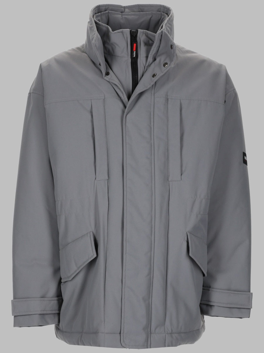 Mens Parka Grey Polyamide Polyurethane Jacket