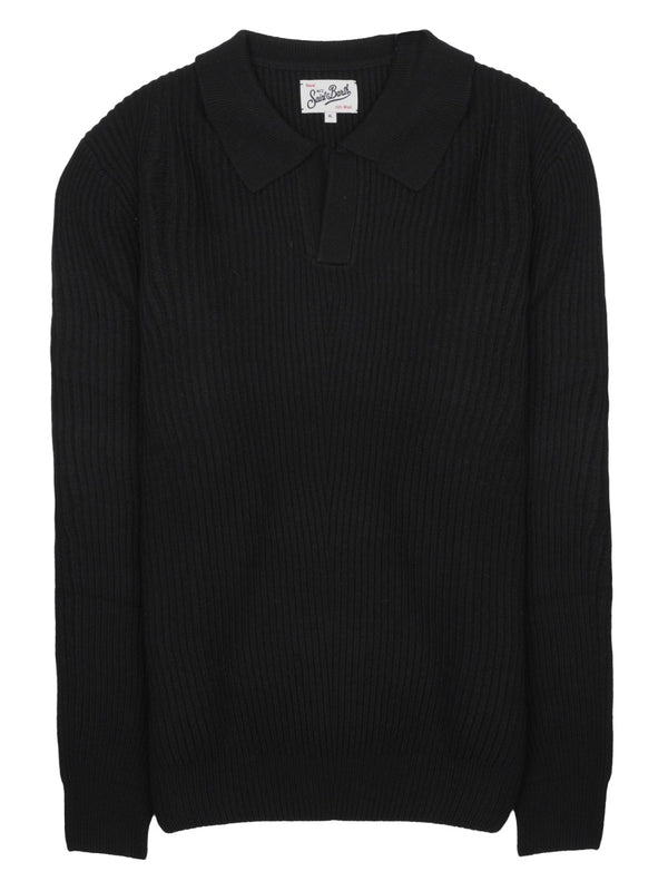 Jumper Polo-Collar Wool Black Jumpers