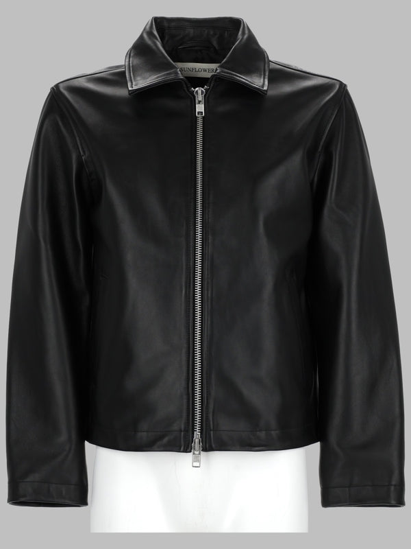 Cropped Black Leather Jacket