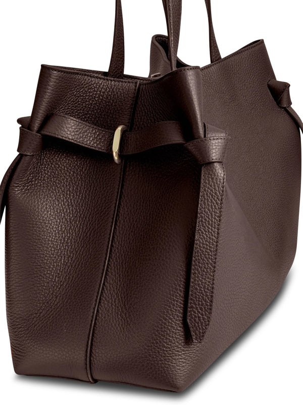 Gyoza Tote Bag Brown Bovine Leather Handbags