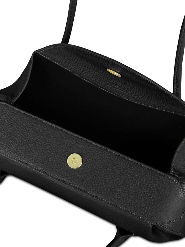 Oyster Small Bag Black O: Bovine Leather Shoulder