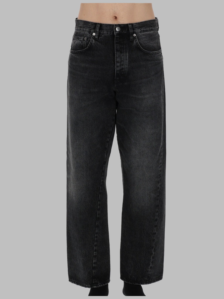 Jeans Wide Twist Black Cotton