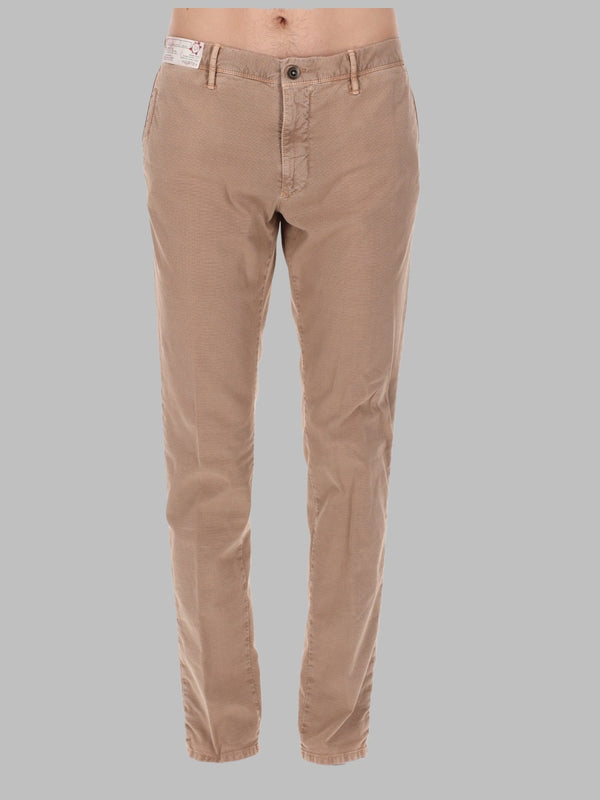 Trousers With Logo Patch Brown Cotton