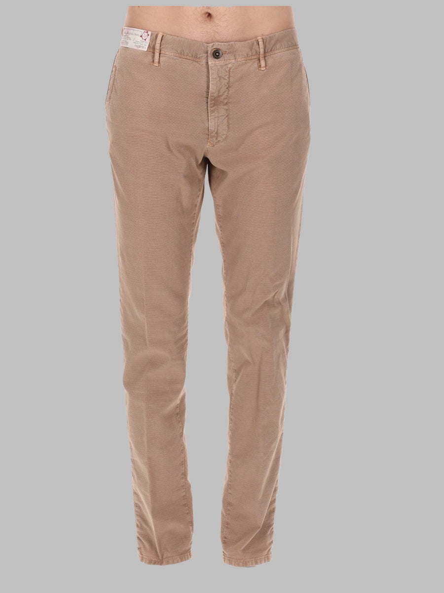Trousers With Logo Patch Brown Cotton