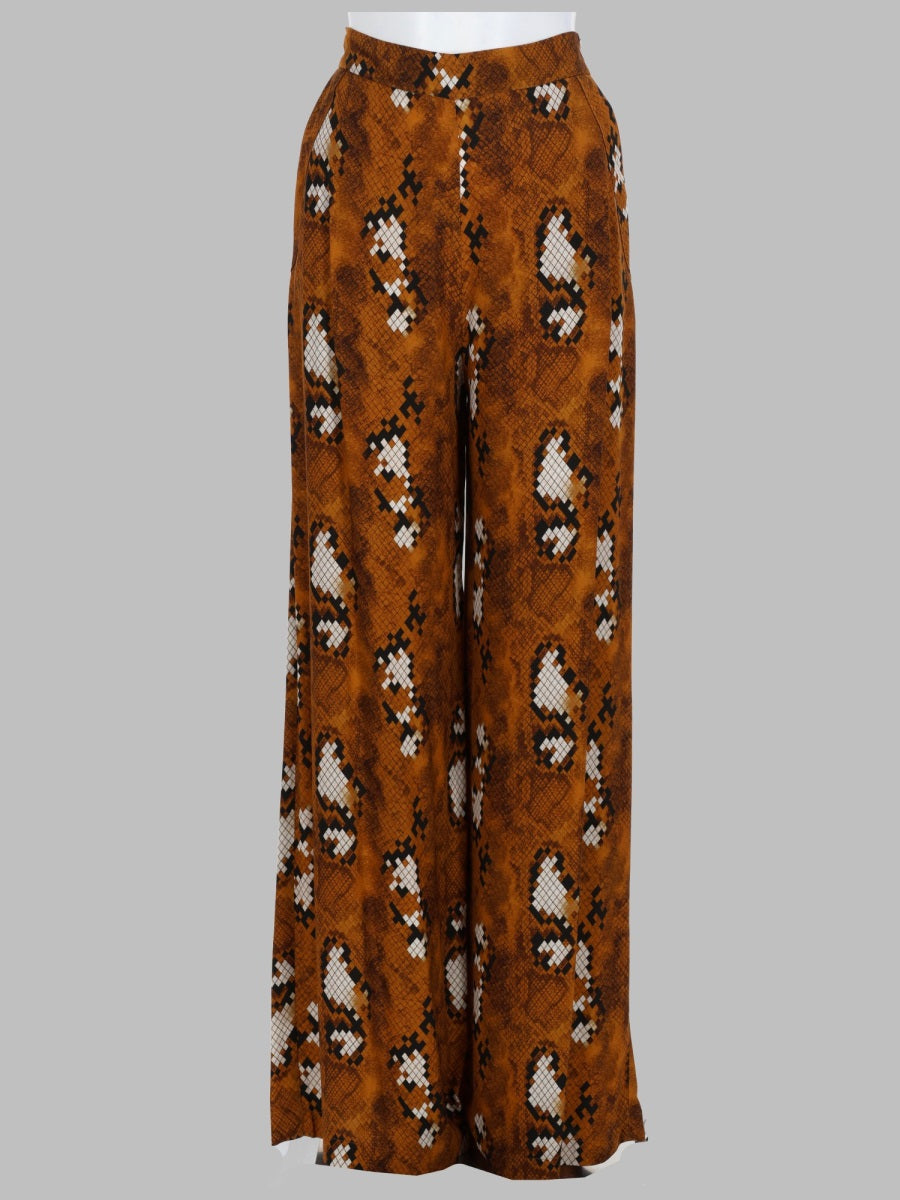 Trousers Printed Viscose Brown