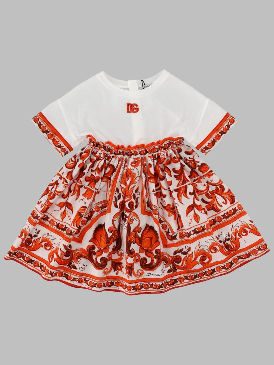 Short-Sleeved Dress Multicolour Cotton