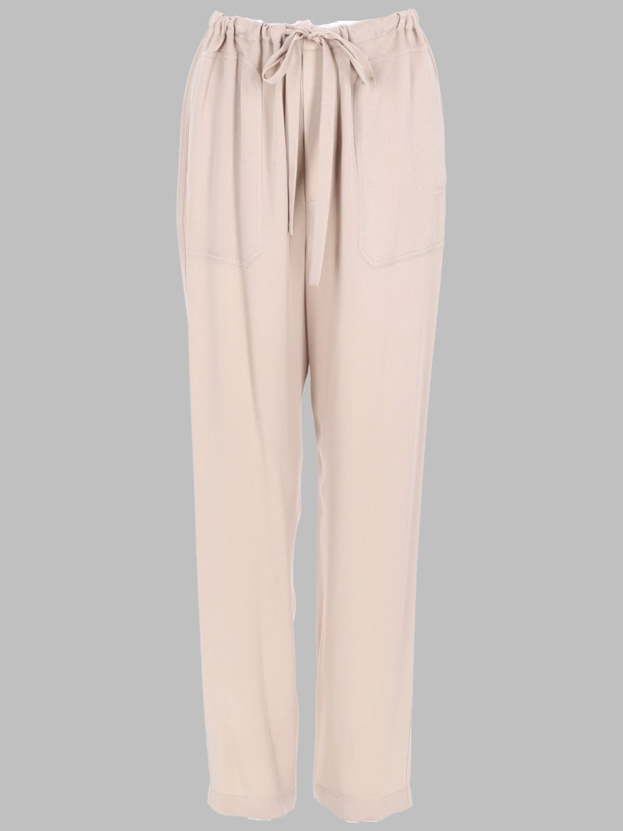 Trousers With Drawstring Pink Viscose Acetate