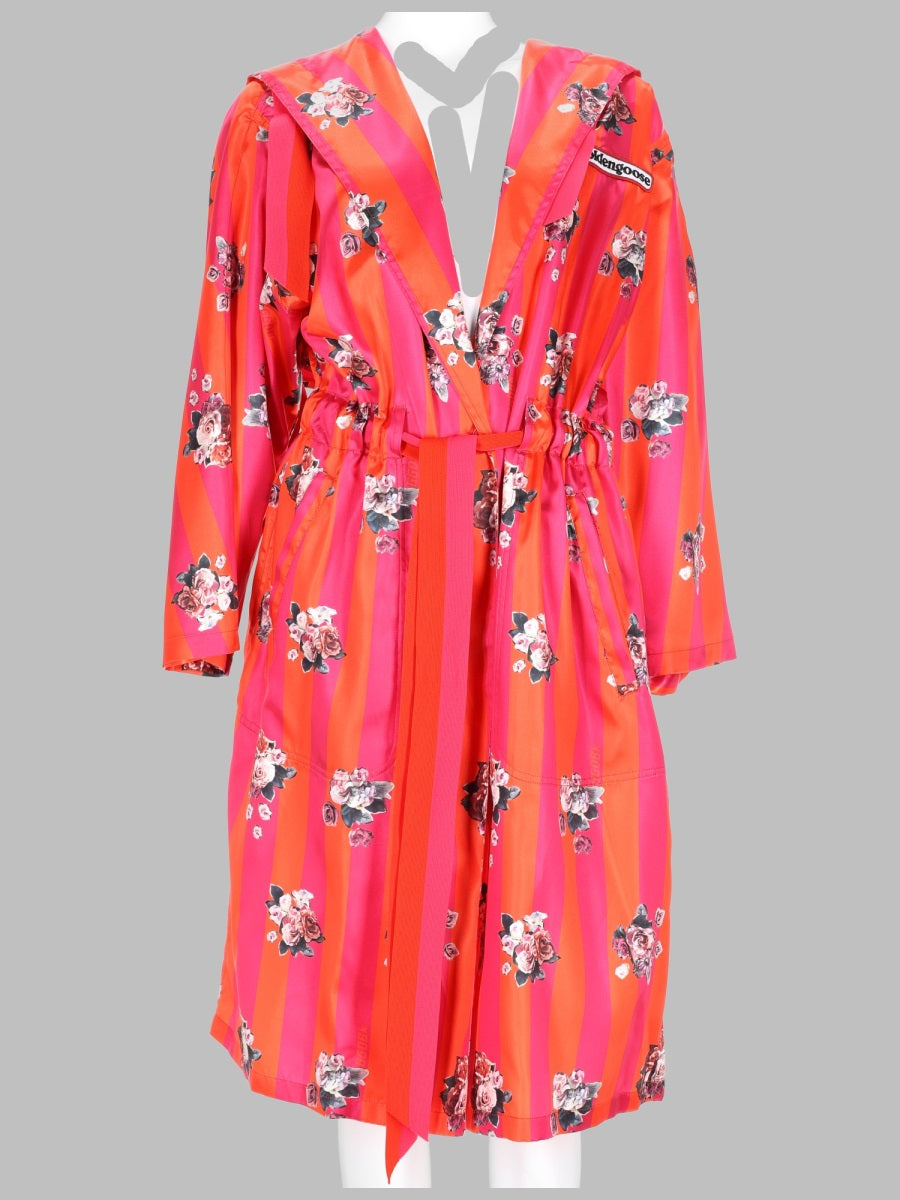 Coat With Floral Print Fuchsia Polyester Trench & Raincoats