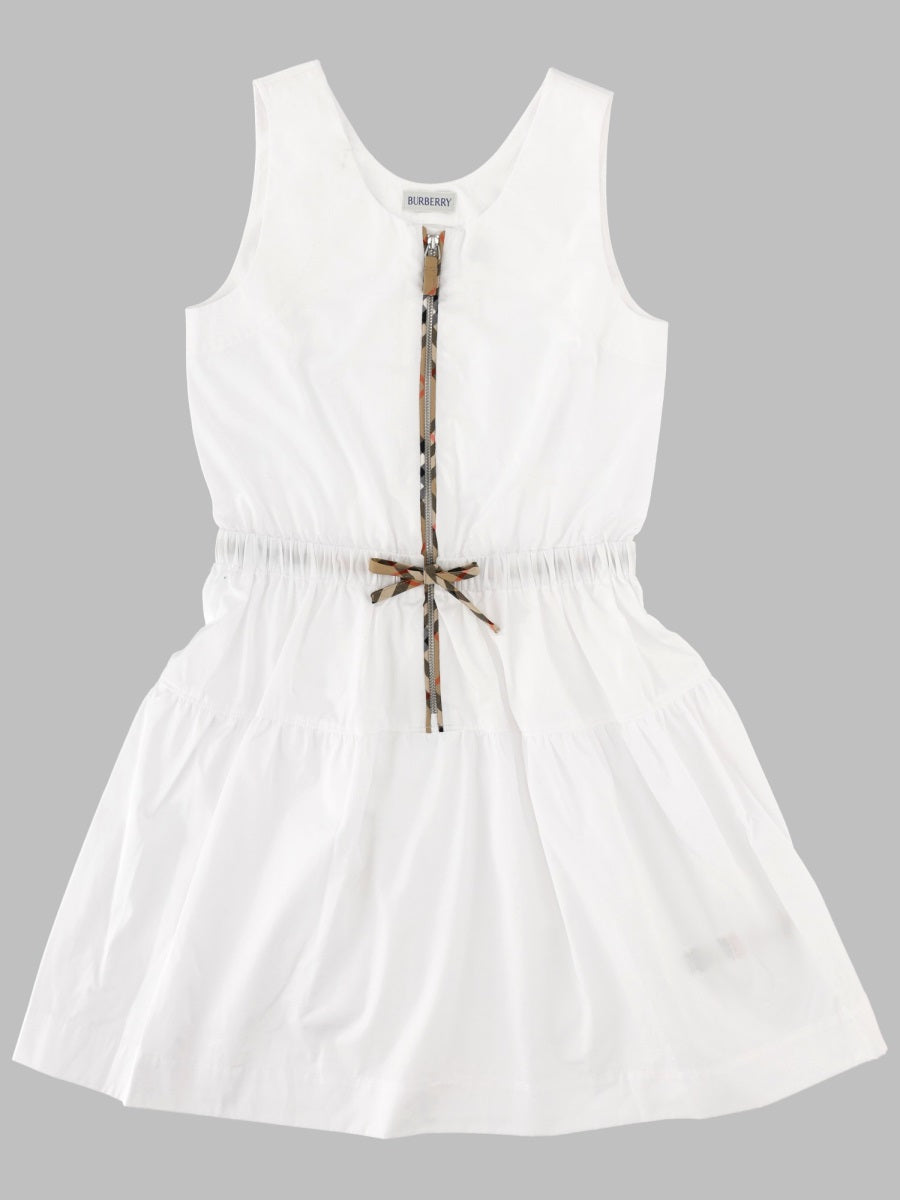 Dress Raven Check White Cotton