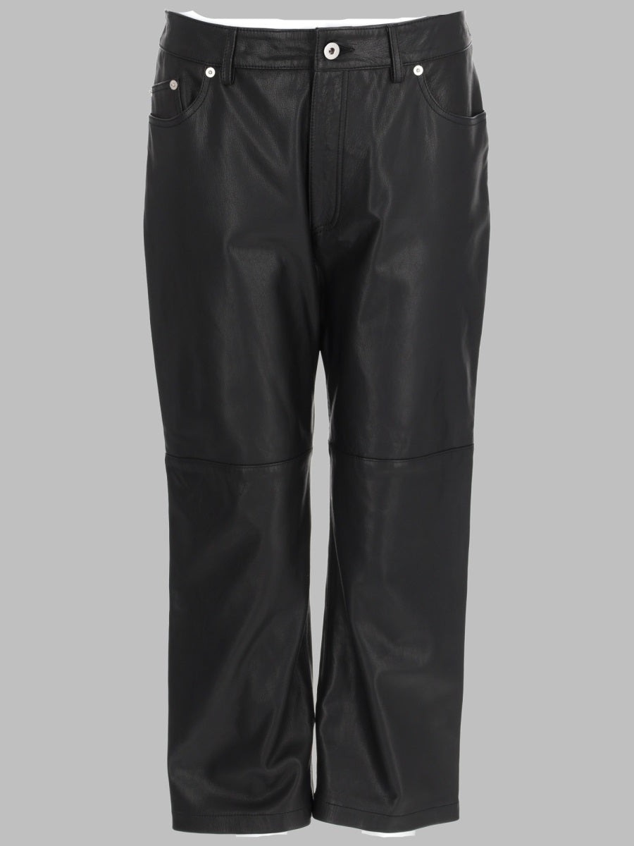 Trousers Faux Leather Black Polyester