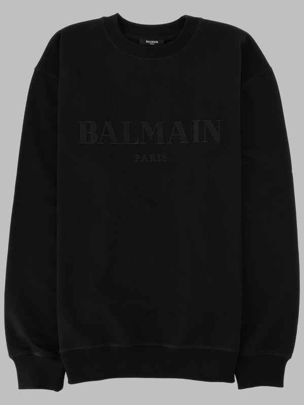 Sweatshirt Embroidered Vintage Effect Black Cotton Sweatshirts
