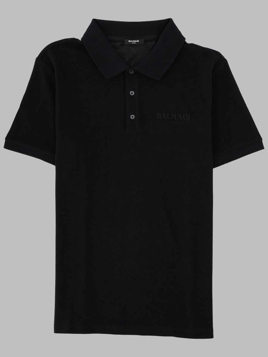 Polo Shirt With Logo — Black Viscose Polyester