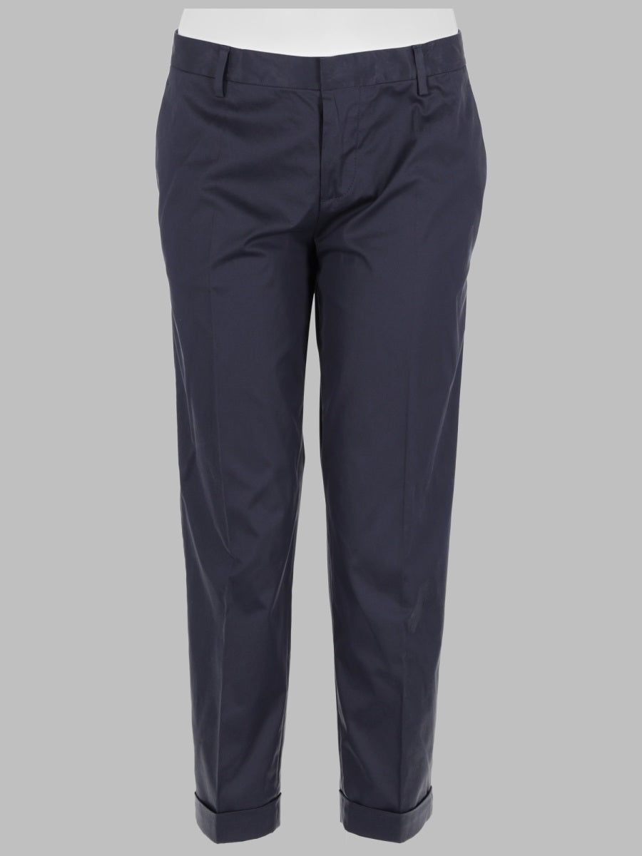Cotton Trousers — Blue Elastane