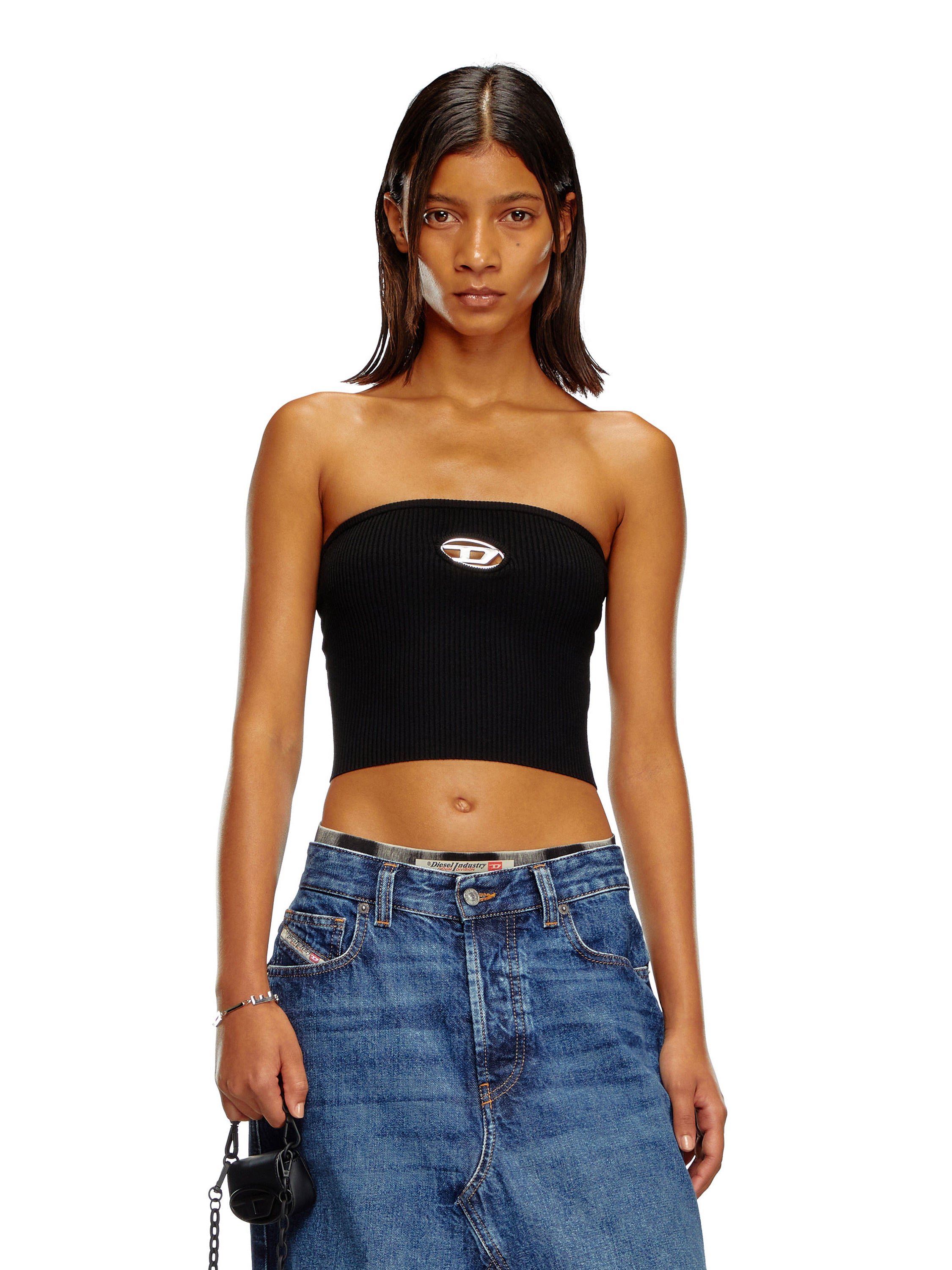 Diesel T-Shirts And Polos Black Viscosa Poliestere
