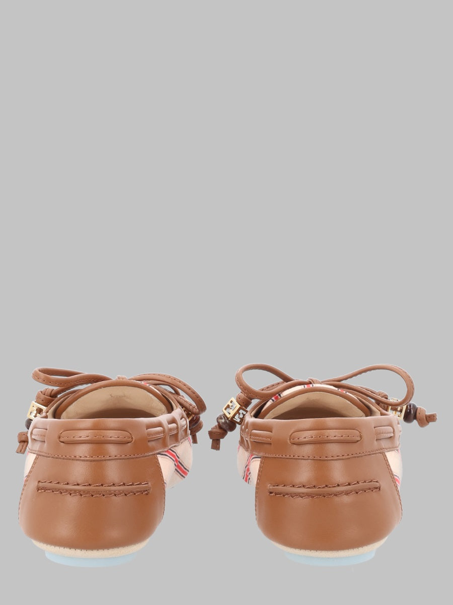 Loafers Ff Canvas And Leather Multicolour Cotton