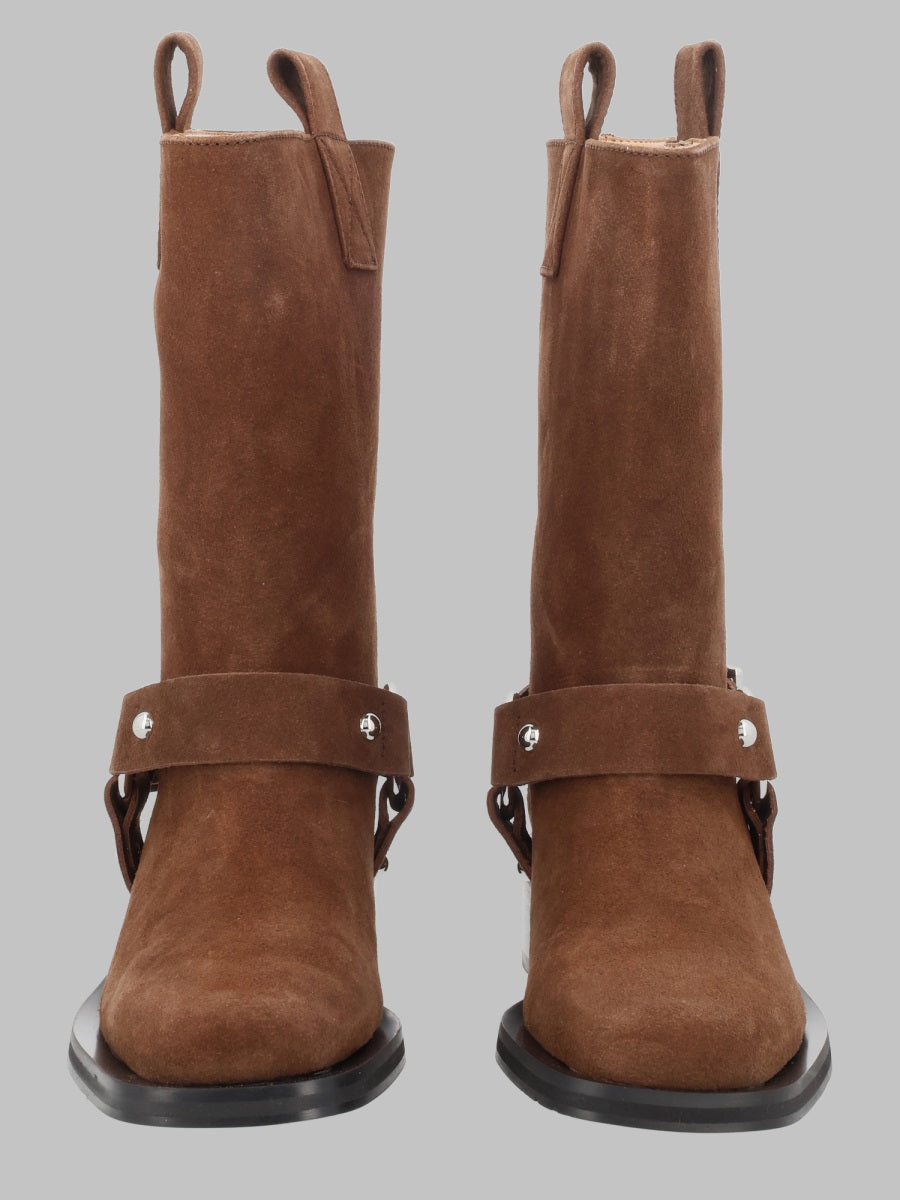Ankle Biker Boot Suede Buff Recycled Leather