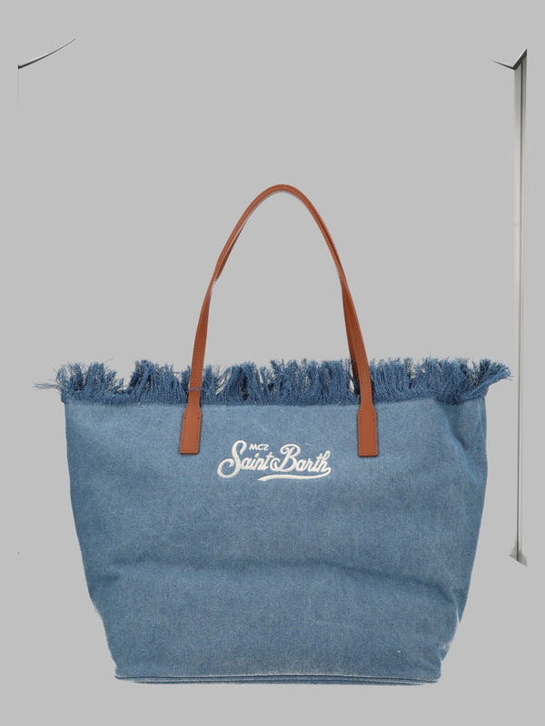 Shoulder Bag City Denim Cotton Cow Leather