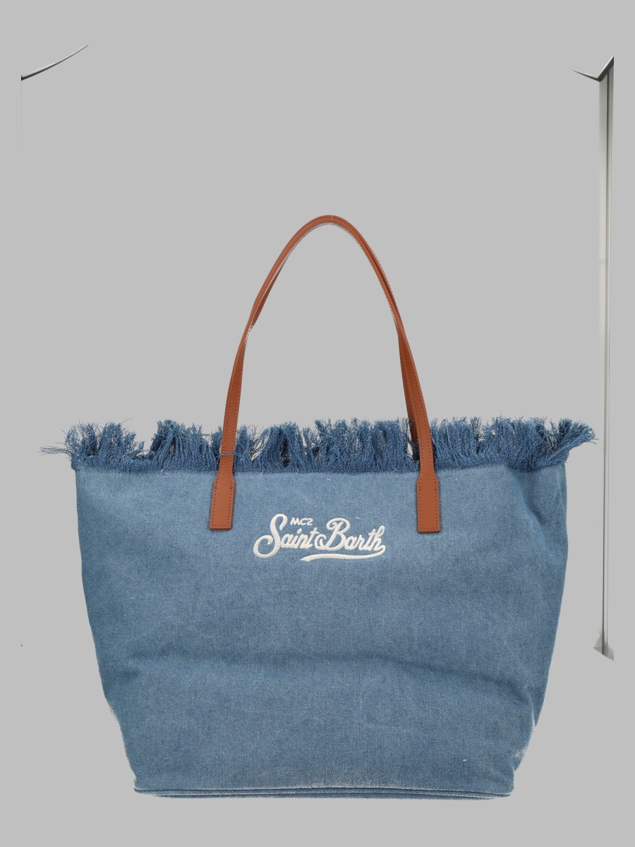 Shoulder Bag City Denim Cotton Cow Leather