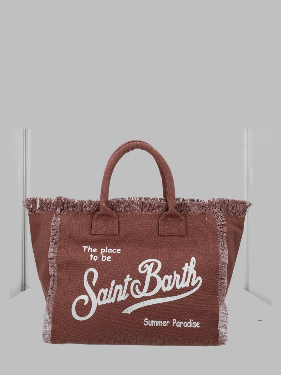 Handbag Vanity Canvas Brown Cotton Handbags