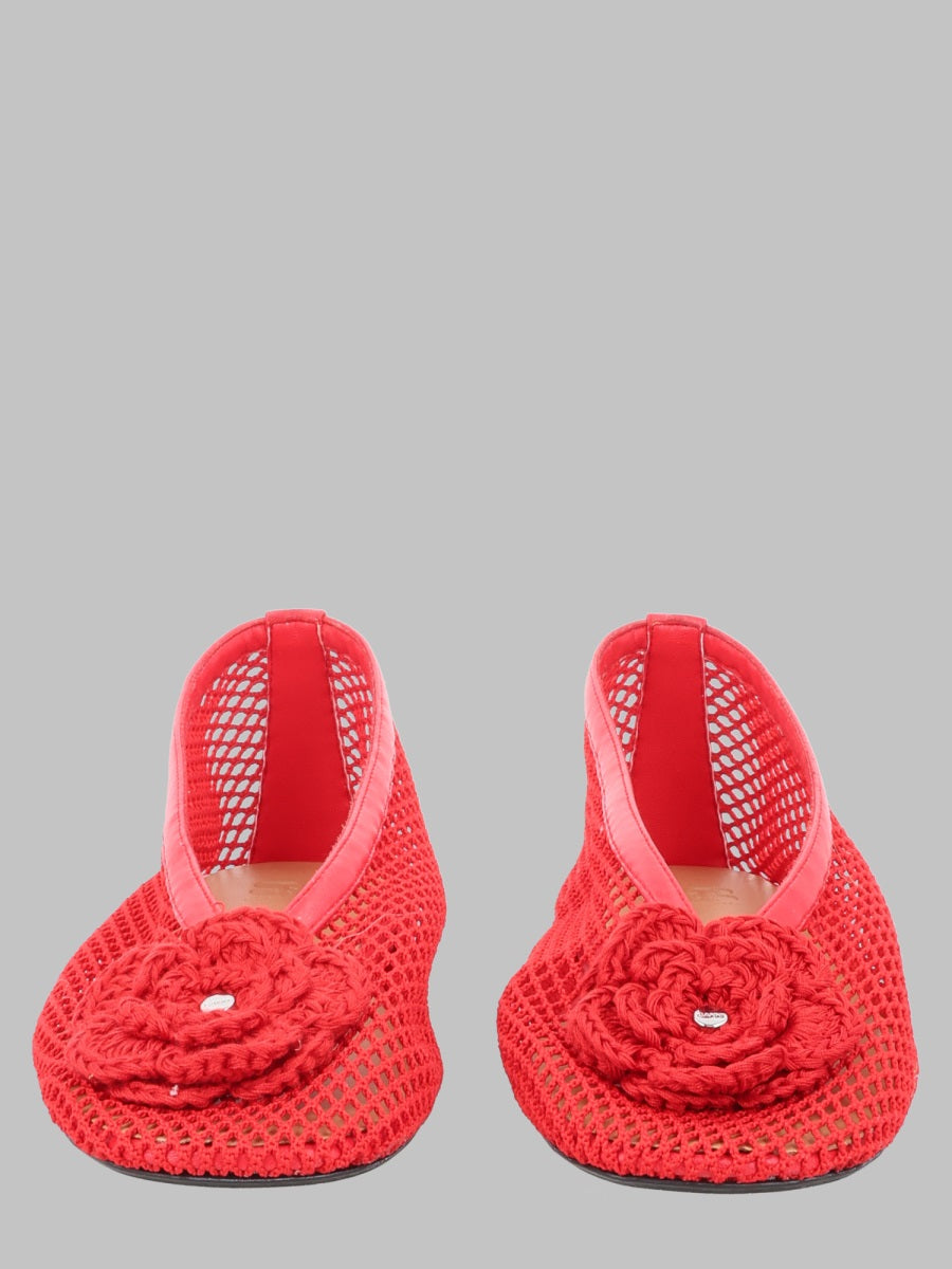 Ballerina Flats Jenny Mesh Red Recycled Polyester