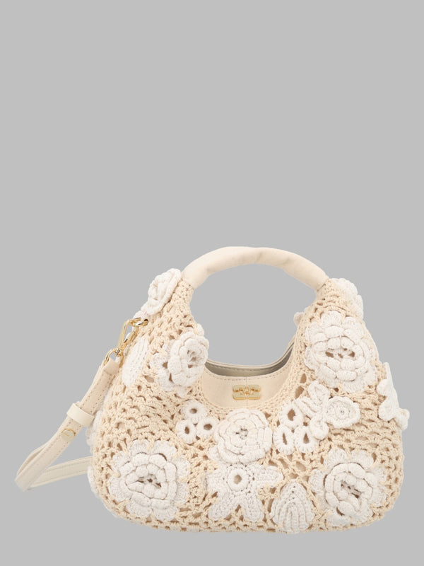 Hobo Bag Mini Crochet Beige Organic Cotton Handbags
