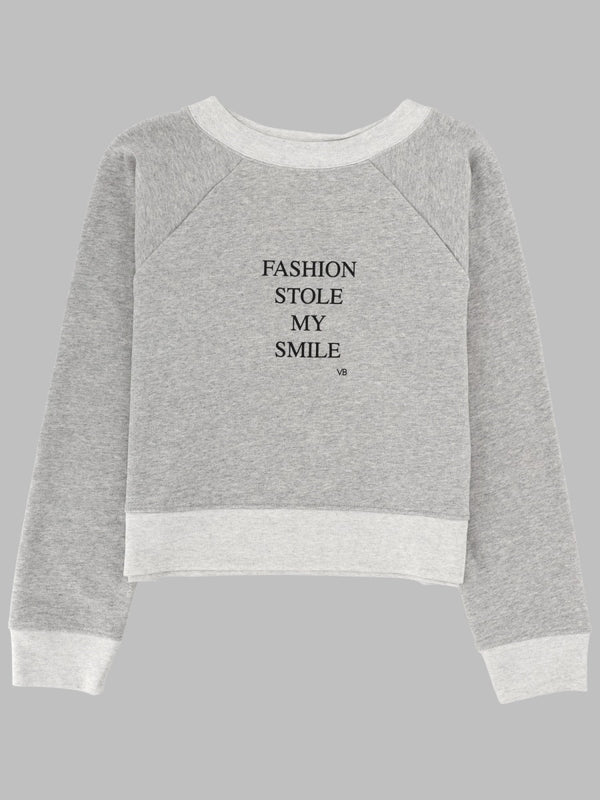 Printed Sweatshirt Grey Cotton Sweatshirts