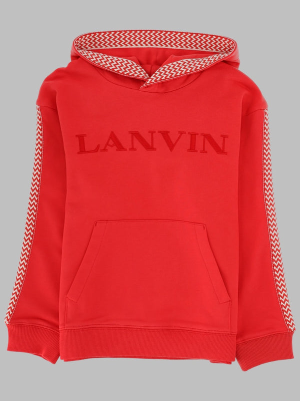 Hooded Sweatshirt Red Cotton - Trimming: Jumpers