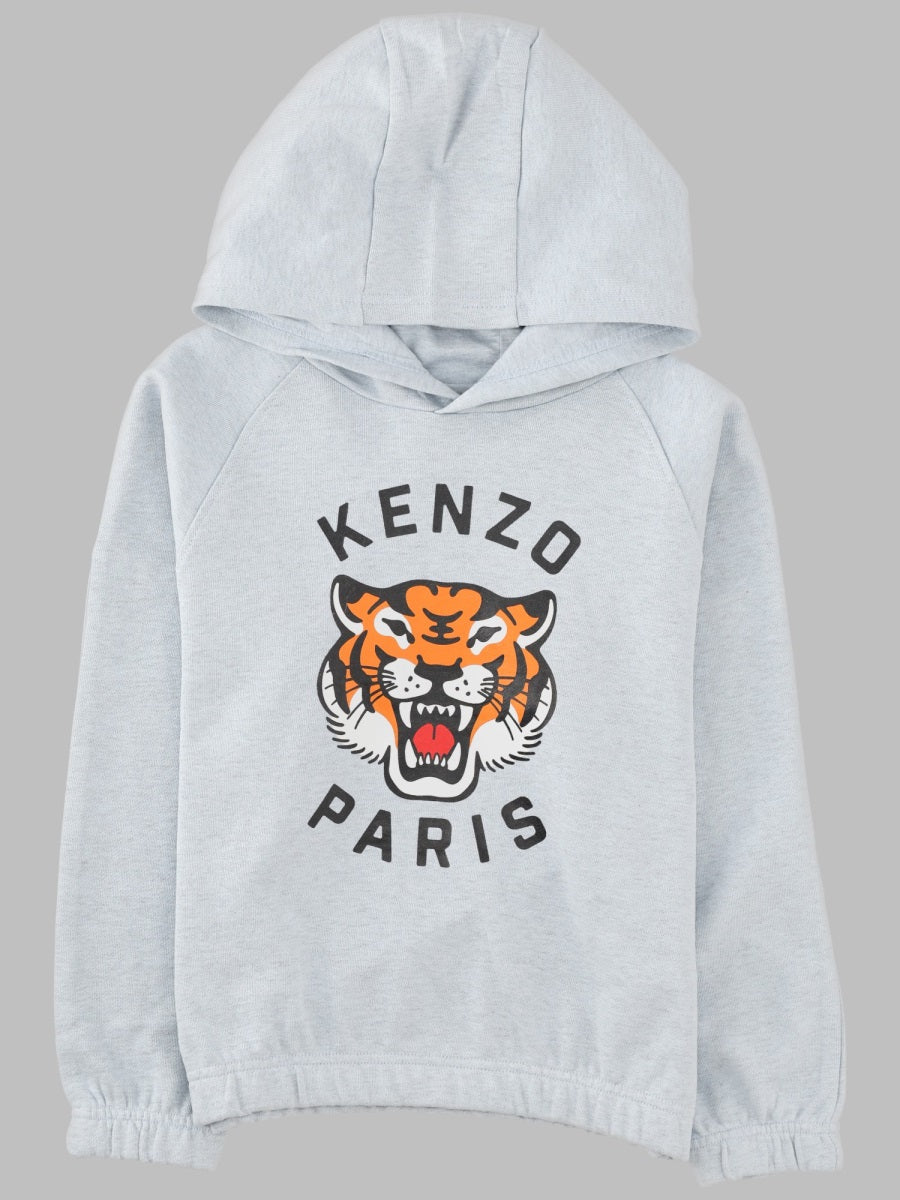 Sweatshirt Tiger Print Blue Cotton Sweatshirts