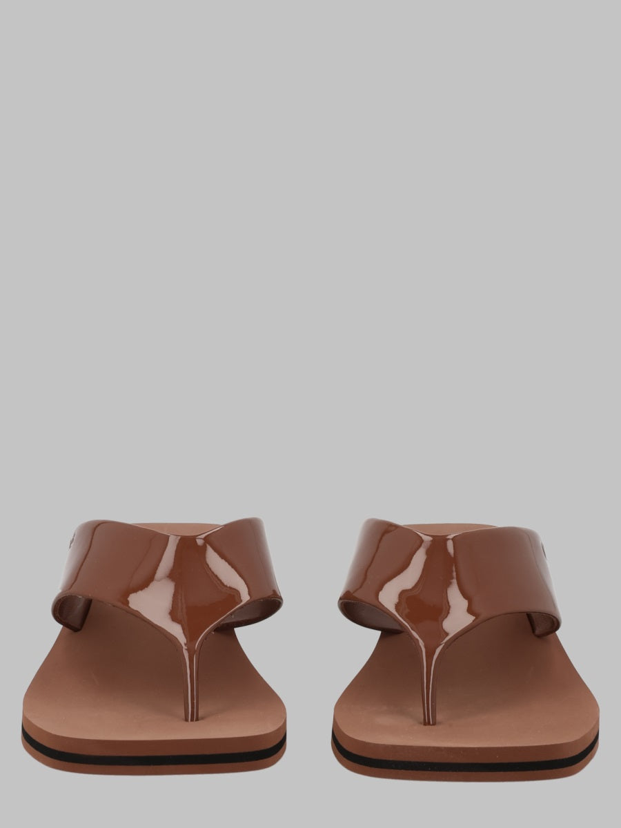 Wedge Sandals Swimming Cool Brown Leather Cow