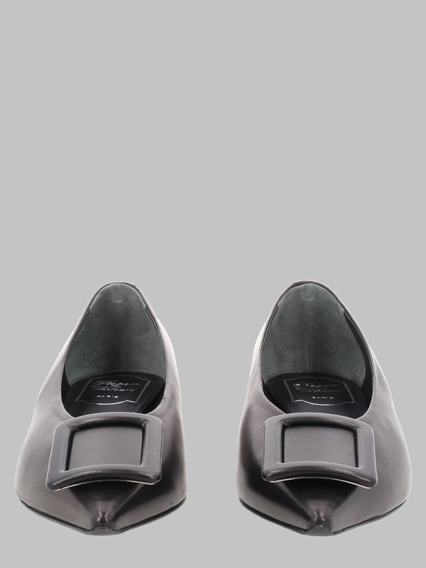 Ballet Flats Pointed Black Leather