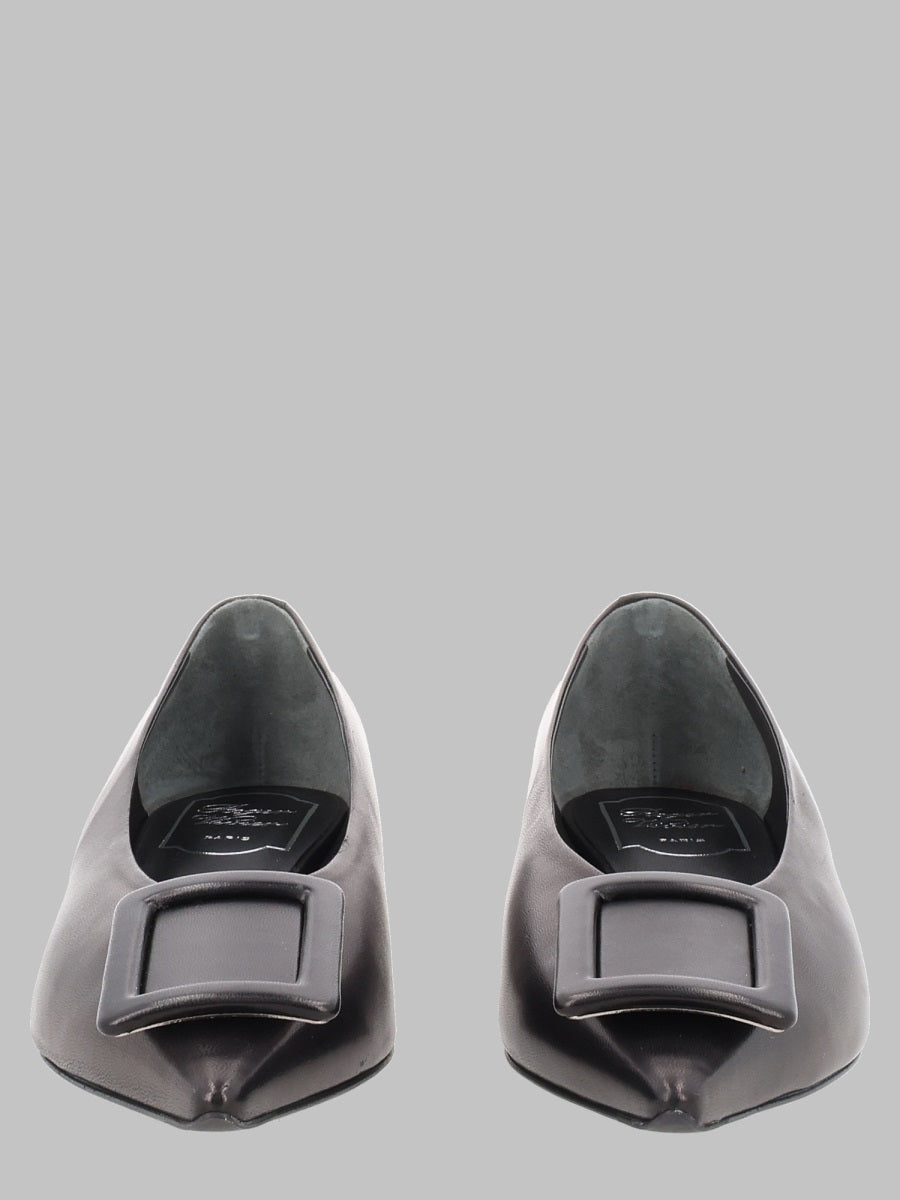 Ballet Flats Pointed Black Leather