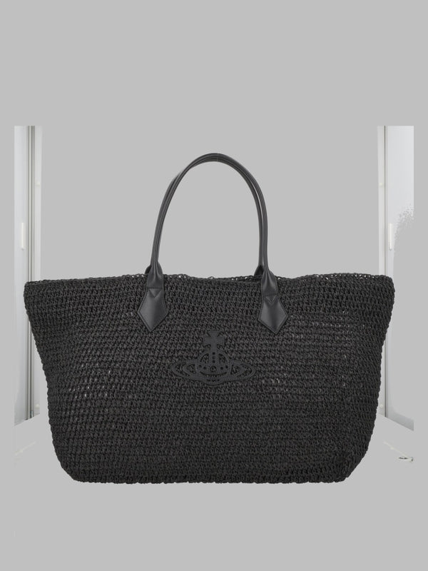 Tote Bag Alana Black Raffia Handbags