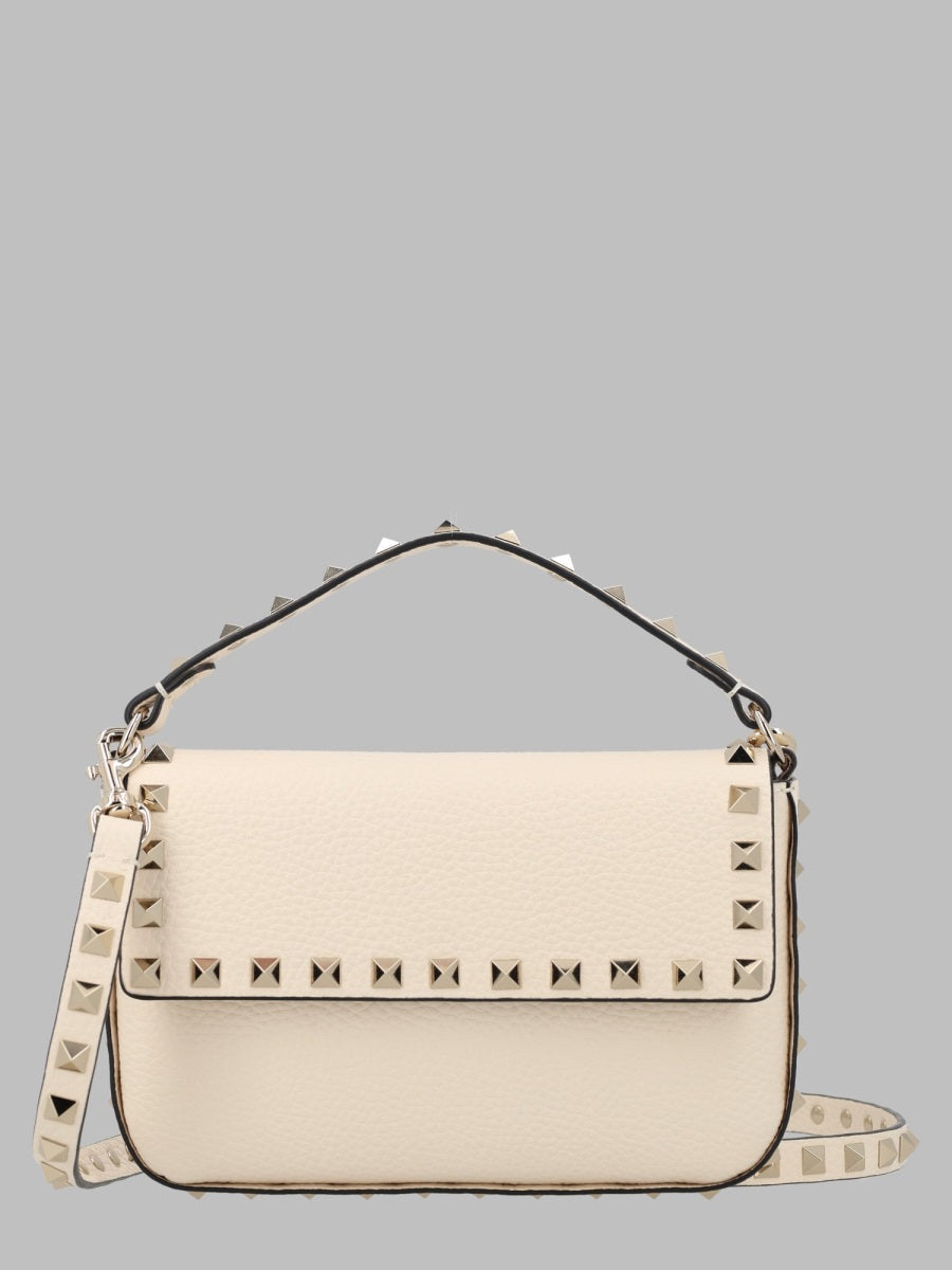 Rockstud Leather Pouch Ivory Calf Handbags