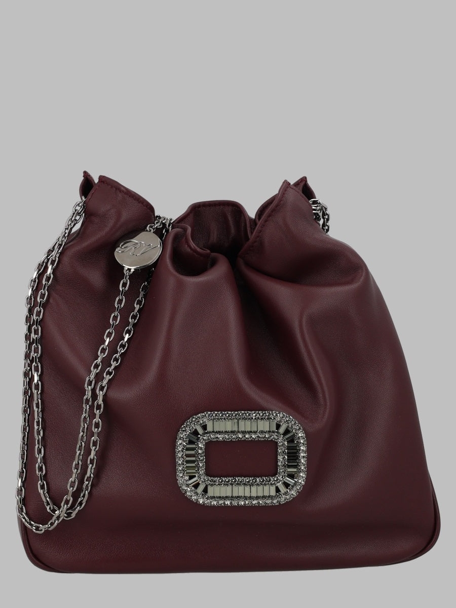 Mini Handbag Pilgrim Bordeaux Ovine Leather Handbags