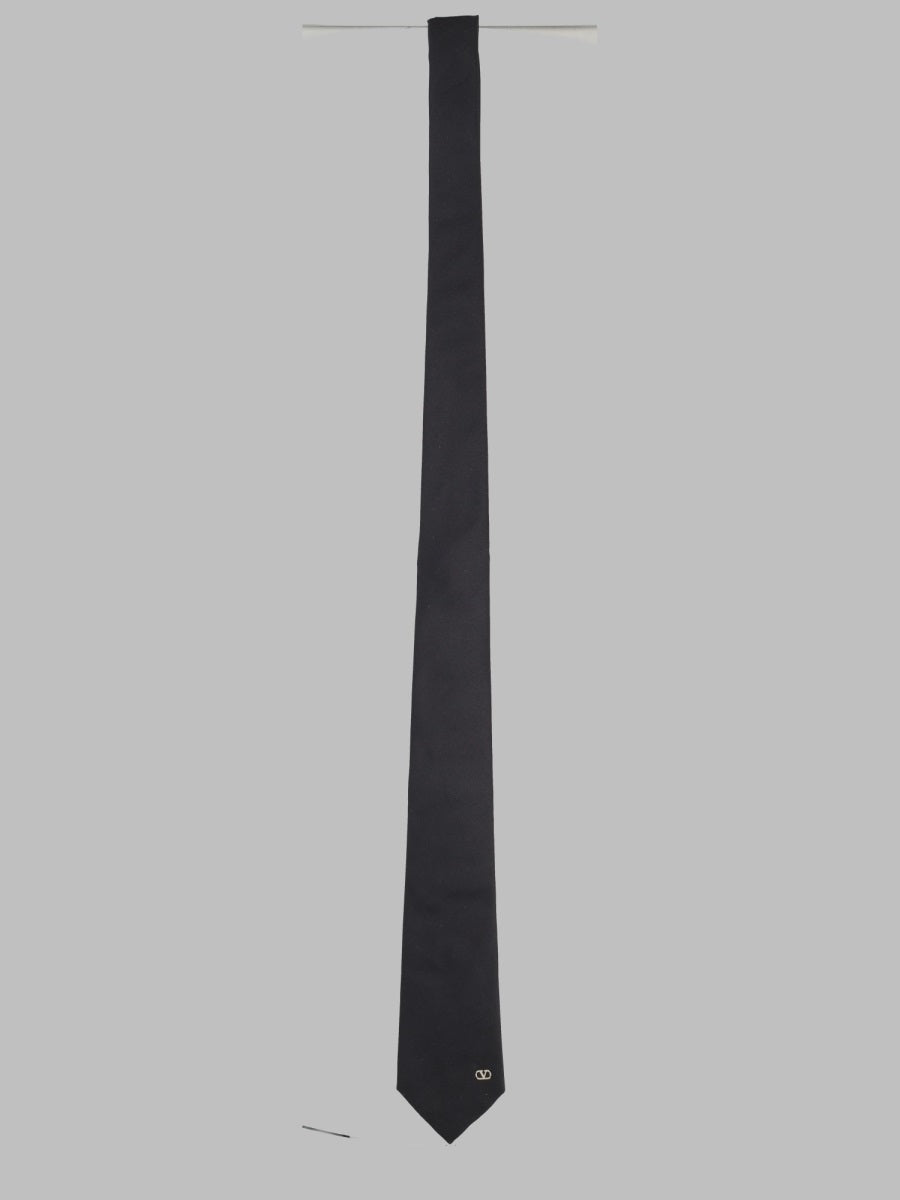Silk Logo Tie Black Ties & Bow