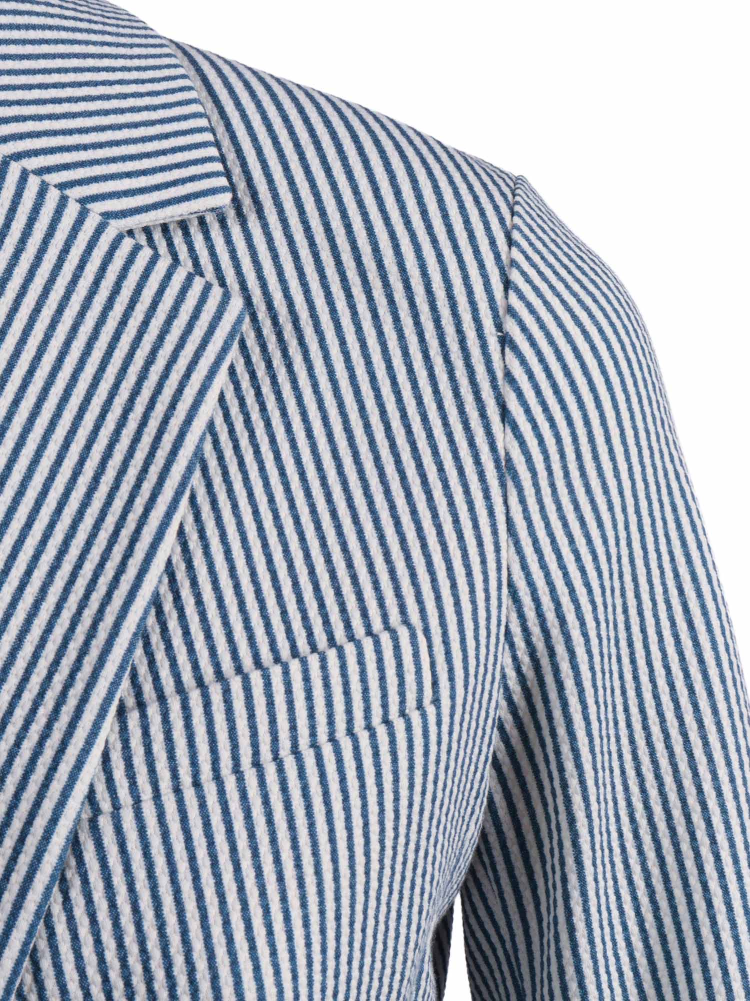 Slim Fit S.print Blue Cotton Elastane Jacket